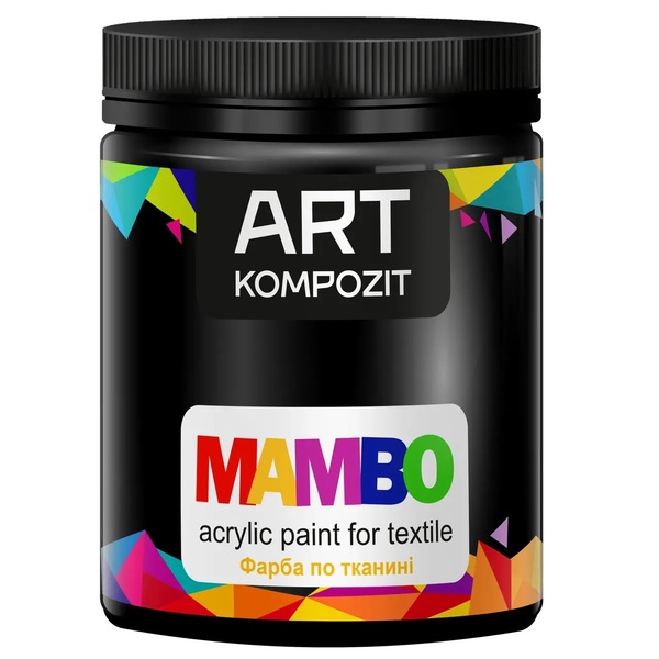 Фарба для малювання тканини MAMBO "ART Kompozit", колір: 23 ЧОРНИЙ, 450 ml.
