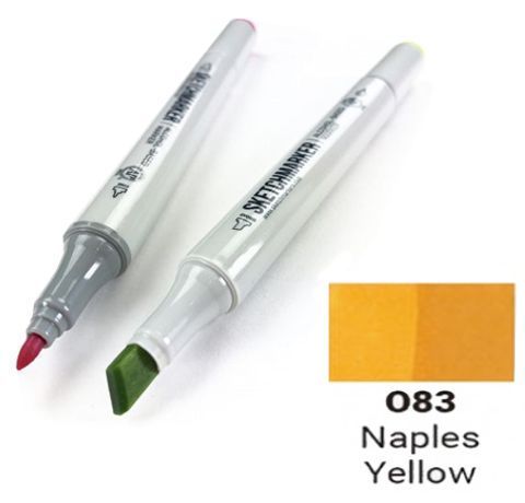 Маркер SKETCHMARKER, цвет ЖЕЛТЫЙ НЕАПОЛЬ (Naples Yellow) 2 пера: тонкое и долото, SM-O083