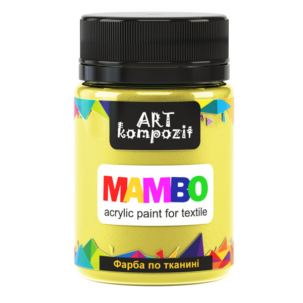 Краска для рисования по ткани MAMBO "ART Kompozit", цвет: 3 ЖЁЛТЫЙ ЛИМОННЫЙ, 50 ml