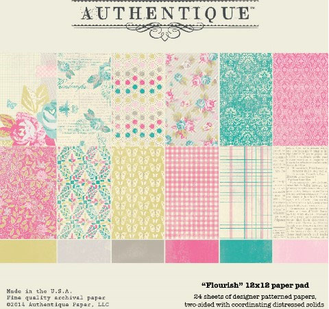 Набор бумаги Authentique «Flourish», 30х30см, 24л.