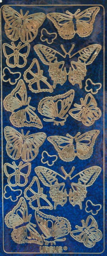 Наклейки для декорирования Бабочки голограм., синие