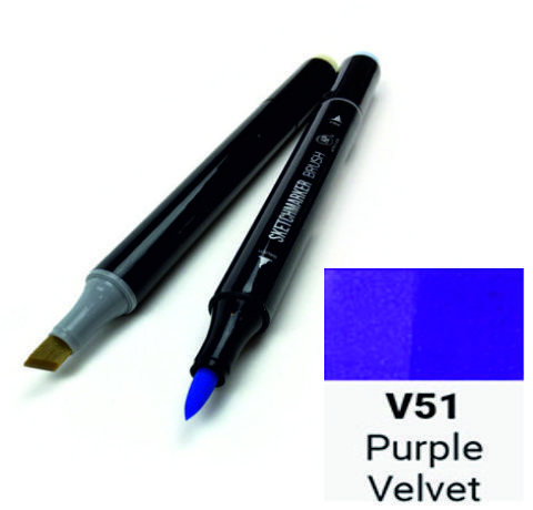 Маркер SKETCHMARKER BRUSH, цвет ФИОЛЕТОВЫЙ БАРХАТ (Purple Velvet) 2 пера: долото и мягкое, SMB-V051