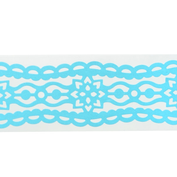 Стрічка фігурна самоклеюча паперова, блакитна, Santi "Кружево", 1.5 м  - фото 2