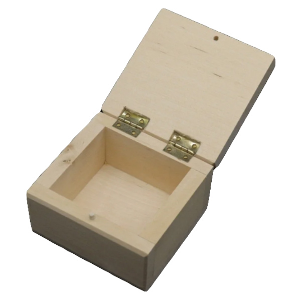 Скринька дерев'яна квадратна для декупажу, на петлях, 8х8 см 