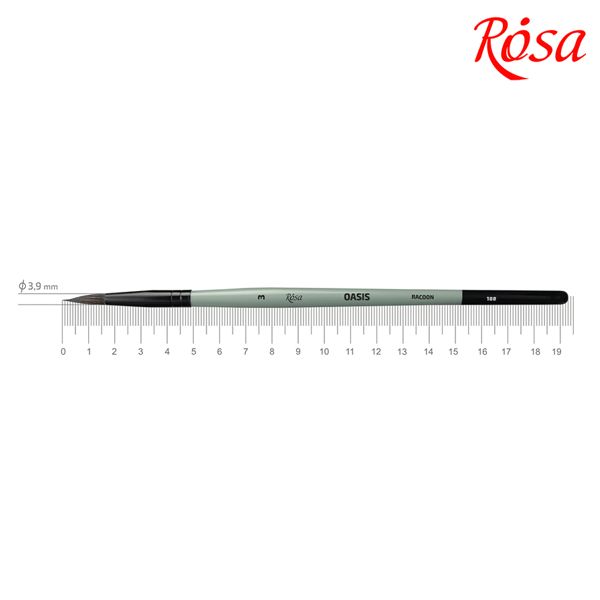 Щітка кругла ROSA OASIS 188 ворс єнота, коротка ручка, №3  - фото 1