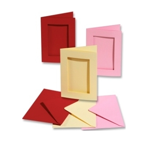 Основа для открытки (прямоугольник) + конверт, 10,5х15 см. Цвет: Красный темный