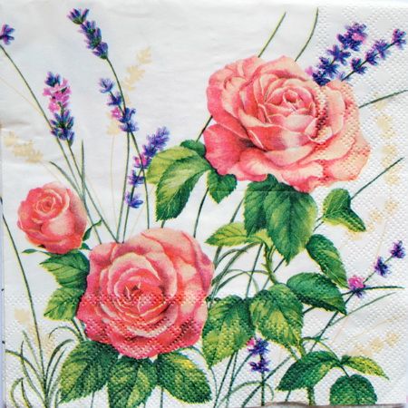 Салфетка   Розы и лаванда