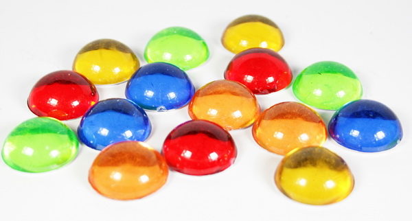 Стразы круглые без граней D-16 мм, цветные, 30 шт.