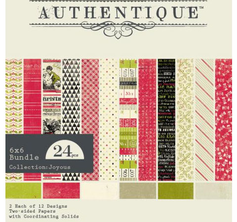Набор бумаги Authentique «Joyous», 15х15см, 24л.
