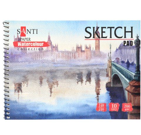 Альбом для эскизов Santi А5 «Paper Watercolour Collection», для акварели, 10 листов