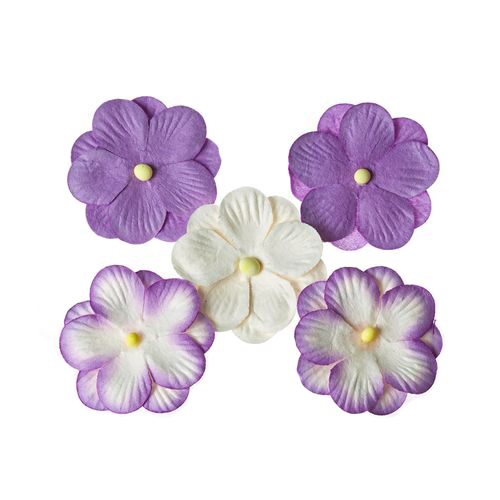 Набор двойных цветочков Анютины глазки, фиолетовые, 5 шт/уп.