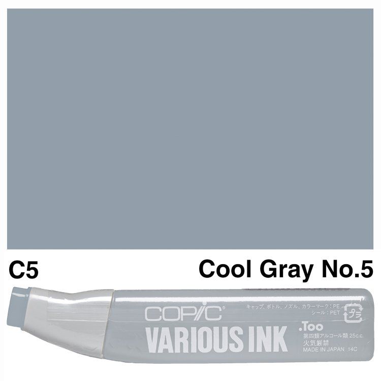 Чернила для маркеров Copic Various Ink, #С-5 Cool gray (Холодный серый)