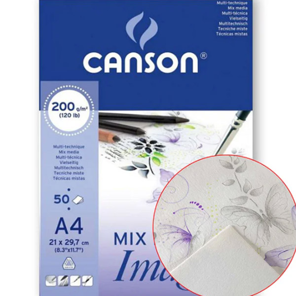 Canson Блок бумаги MixMedia Imagine (50 л.), А4, 200 g, Canson.
