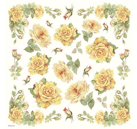 Рисовий папір Stamperia «Жовті троянди», 50*50 см 