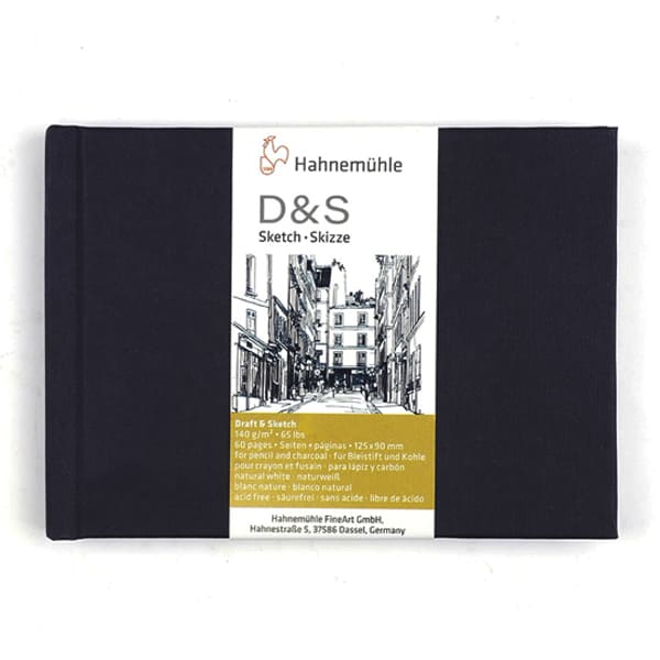 Скетчбук для набросков Hahnemuhle «D&S», пейзажная, черный, 9х12.5см, 30л, 140г/м2 - фото 1