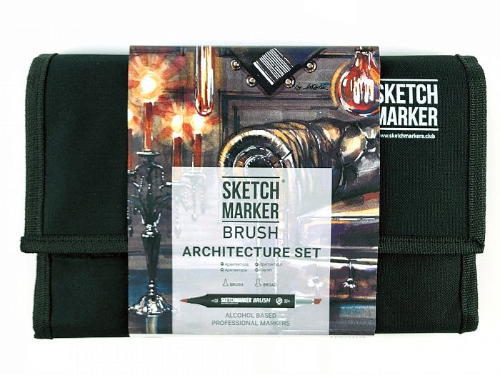 Набір маркерів SKETCHMARKER BRUSH 24 Architecture Set - Архітектура (24 маркери + сумка органайзер) 
