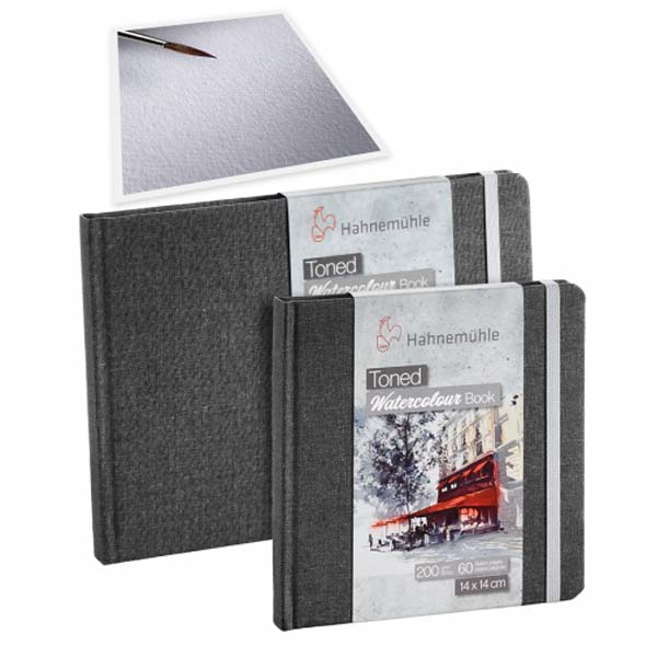 Блокнот для акварели «Toned Grey Book», 100% целл., серая бумага, 14х14см, 30л/60стр, 200г/м2. Hahne - фото 1