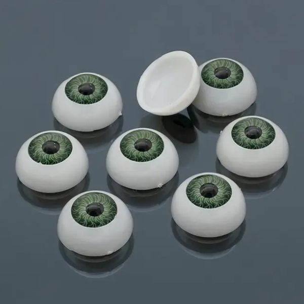 Глазки круглые для игрушек, цвет ЗЕЛЕНЫЕ, 20х10  мм, 8 шт/уп. - фото 3