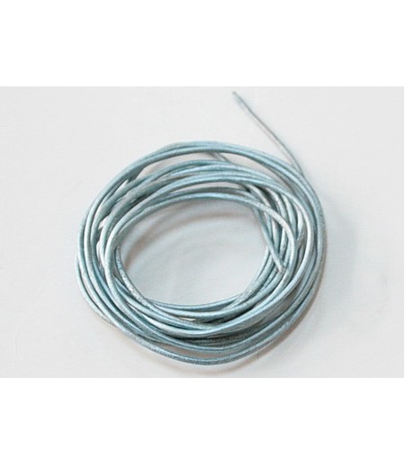 Шнур кожаный, голубой, 2 м