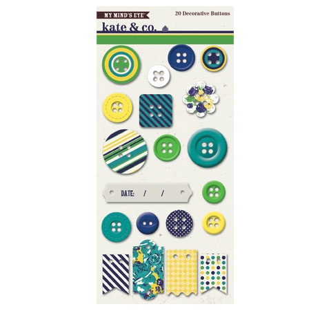 Набор декоративных пуговиц My Minds Eye «Oxford Lane» 21 шт