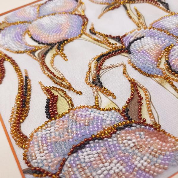 Набор-миди для вышивки бисером на натуральном художественном холсте «Нежное прикосновение», 20х20 см - фото 4
