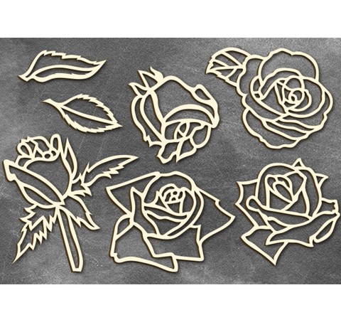 Набор чипбордов «Розы» 10х15см, ТМ «Фабрика декору»