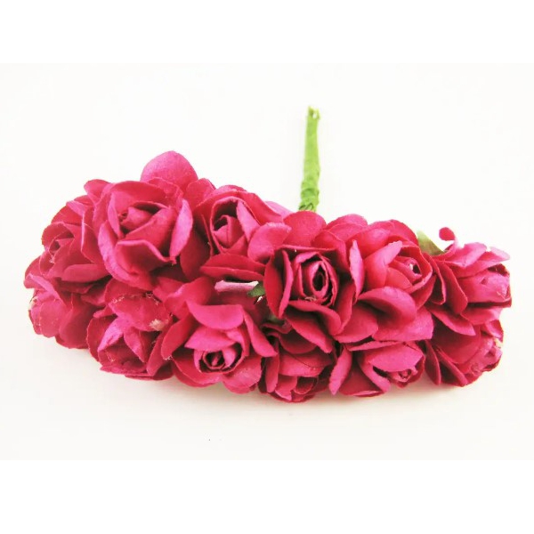 Паперові трояндочки, Світло-рожеві, D-15 мм, 12 шт/уп.