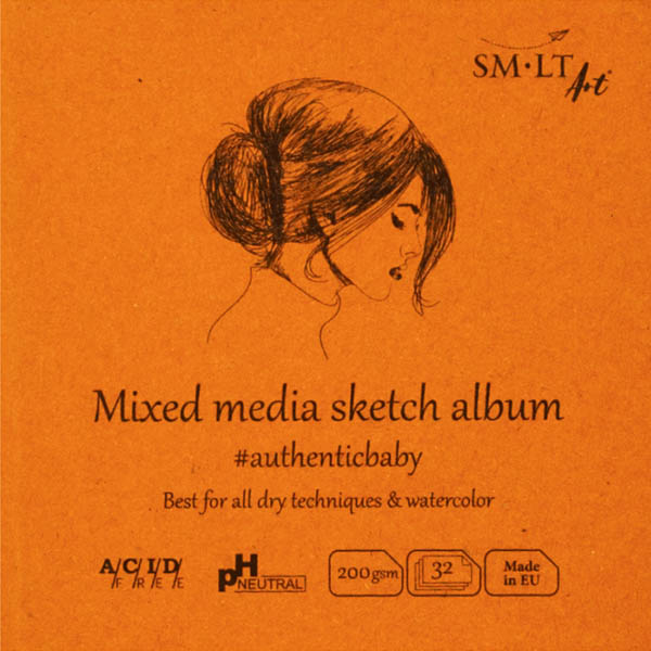 Альбом AUTHENTIC Baby (mixed media) 9x9 см, 200 г/м2, 32л, SMILTAINIS - фото 1