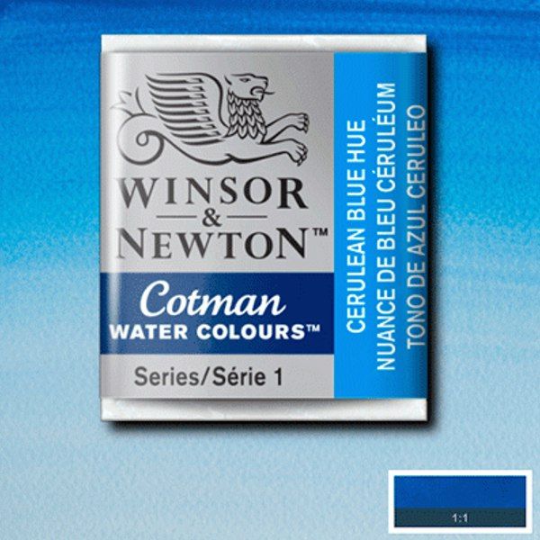 Winsor акварель Cotman Half Pan, № 139 Carulean Blue Hue (Лазурный) - фото 1