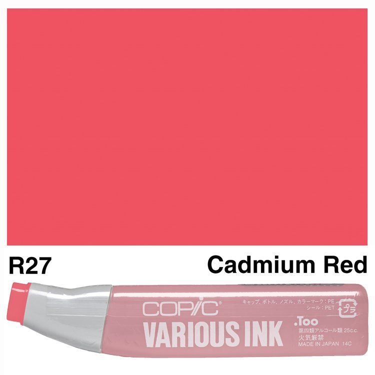 Чорнило для маркерів Copic Various Ink #R-27 Cadmium red (Червоний кадмій) 