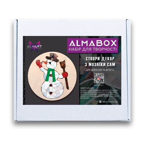 Набір для декорування мозаїкою ALMABOX «Сніговик» 