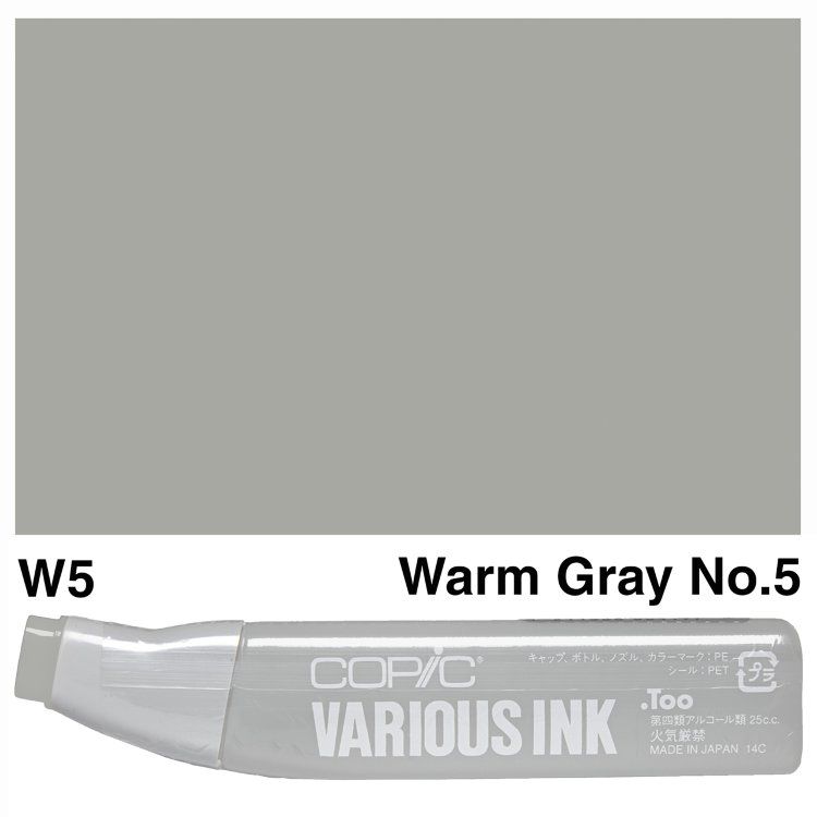Чернила для маркеров Copic Various Ink, #W-5 Warm gray (Теплый серый)