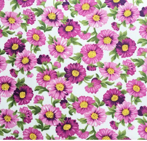 Тканина самоклеюча кольорова «Квіти фіолетові», А4 