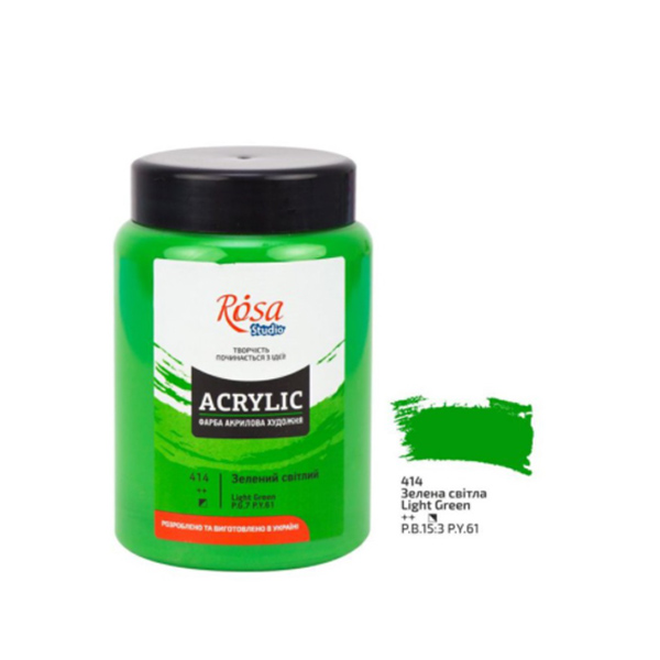 Акрилова фарба художня Acrylic ROSA Studio ЗІЛЕНА СВІТА, 400 ml 