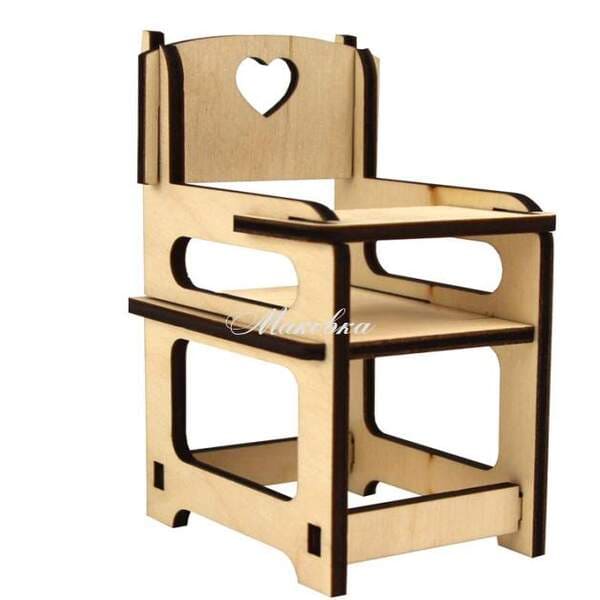 Кукольная мебель «Стульчик для кормления», фанера, 6х6х10 см, ROSA TALENT
