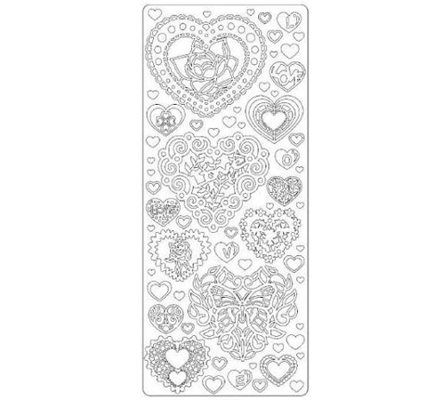 Наклейки «Сердечки», 10*25 см, Золото