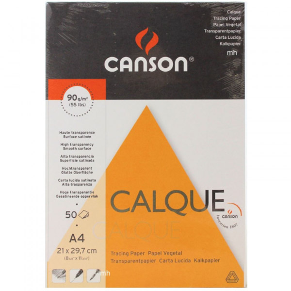 Калька CALQUE CANSON Tracing Paper A4, 90 g/m2, 50 листов - фото 1