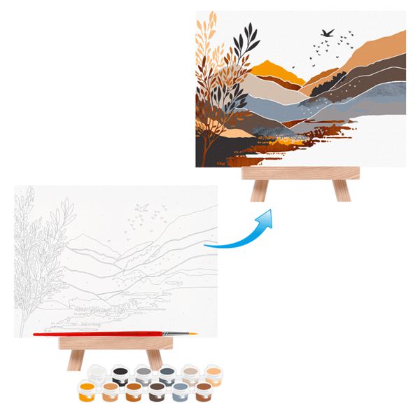 Набор, картина по номерам, "Загадочный пейзаж", 15х20см, с мольбертом, ROSA START - фото 1