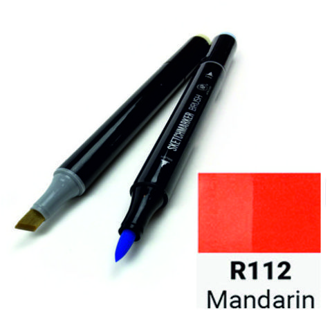 Маркер SKETCHMARKER BRUSH, колір МАНДАРИНОВИЙ (Mandarin) 2 пера: долото та м'яке, SMB-R112 