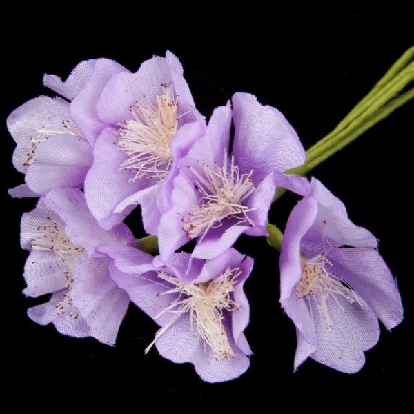 Букетик штучних квітів з тичинками 6 шт/уп., фіолетові 