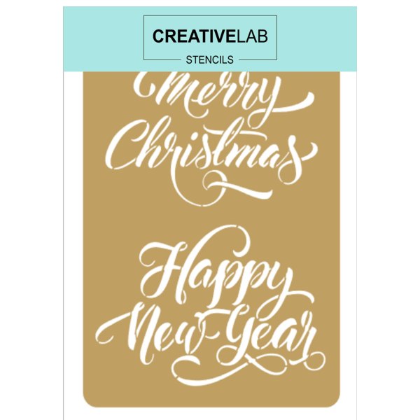 Трафарет CreativeLab "Merry Cristmas & Happy New Year", багаторазовий (не клейкий), 13х19 см 