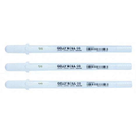 Набір ручок гелевих BASIC MEDIUM 08, білий, №08, 3 шт. Sakura  - фото 2