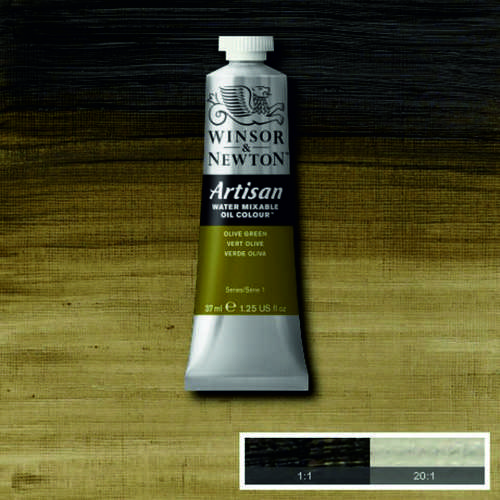 Масляная краска, водорастворимая, Winsor Artisan 37 мл, №447 Olive green (Оливково-зеленый)
