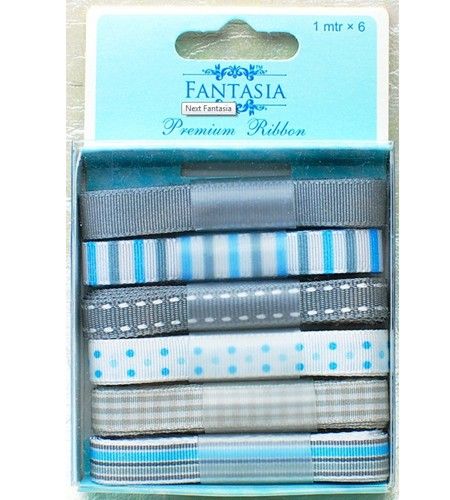 Набор лент из ткани «Голубые мечты» 6 шт.*1 м., Fantasia