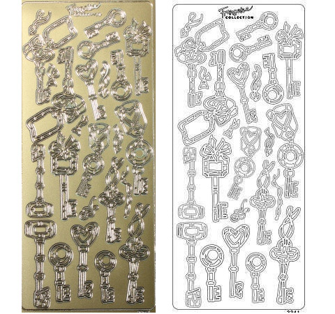 Наклейки «Ключики», 10*25 см, Золото