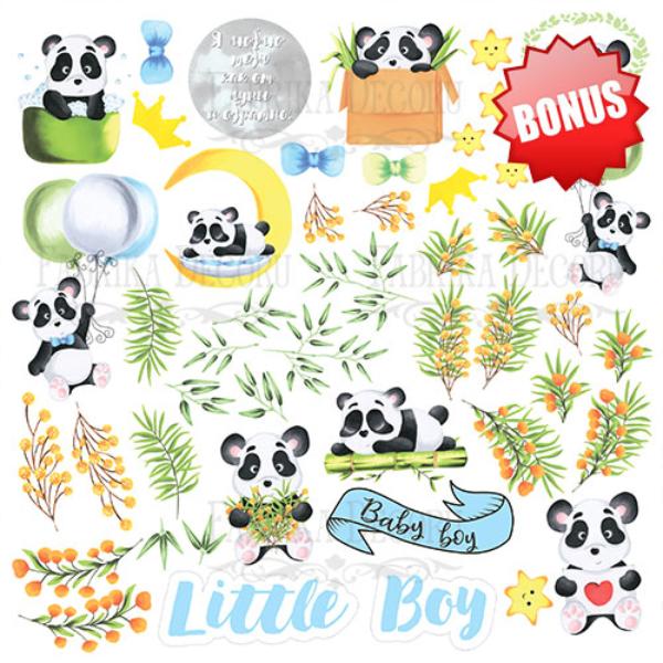 Набір скраппаперу "My little panda boy",(10) 30,5x30,5 см, Фабрика Декора - фото 12