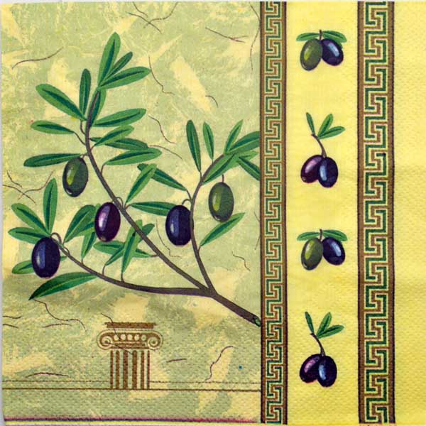 Серветка Гілочки оливки та орнамент 