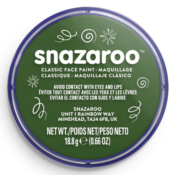 Аквагрим для лица и тела Snazaroo Classic, 18 ml, №455 Dark Green (Темно-зеленый)
