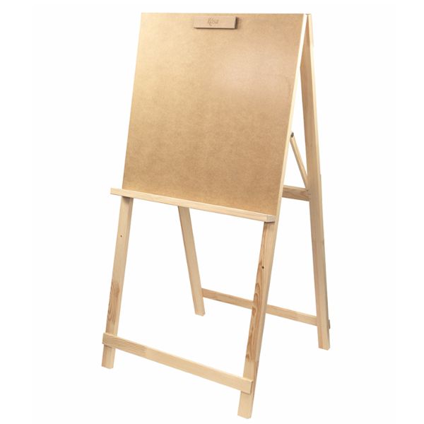 Мольберт стаціонарний, хлопавка одностороння, сосна, 60х85х115см., мак. висота полотна 53см., в упак - фото 1