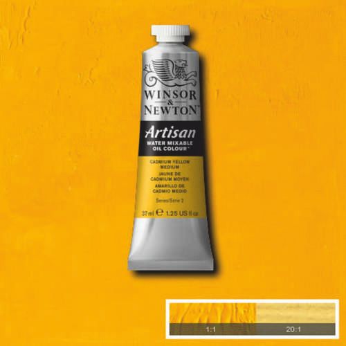 Масляная краска, водорастворимая, Winsor Artisan 37 мл, №116 Cadmium yellow mеd (Кадмий желтый средн